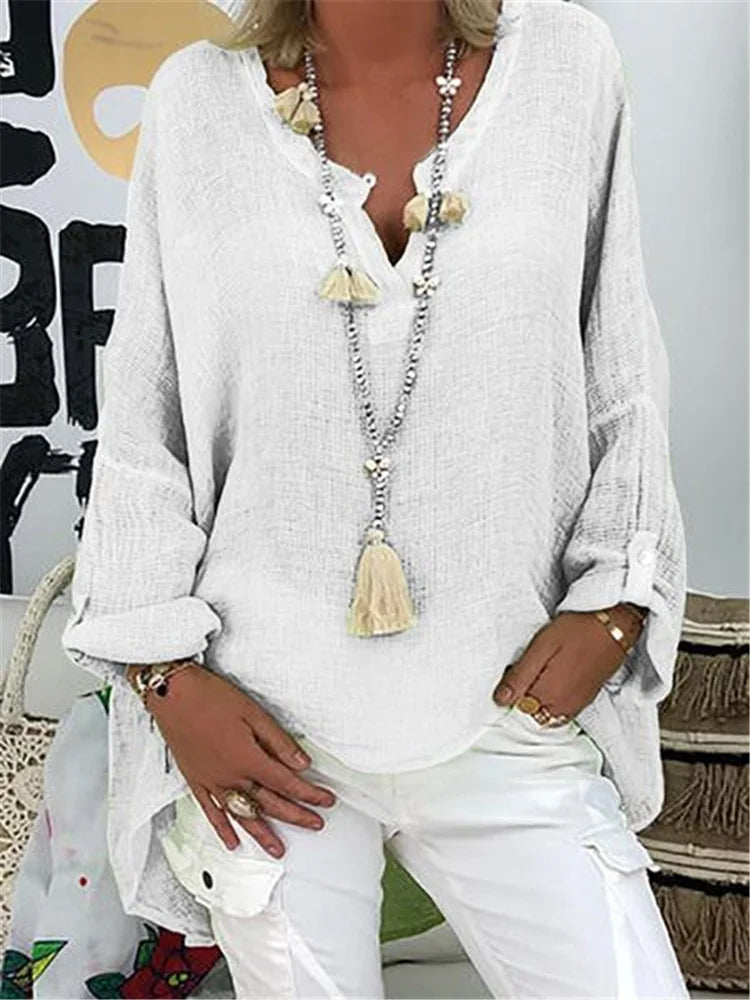 ADIRA – BASIC SOLID LONG SLEEVE SHIRT