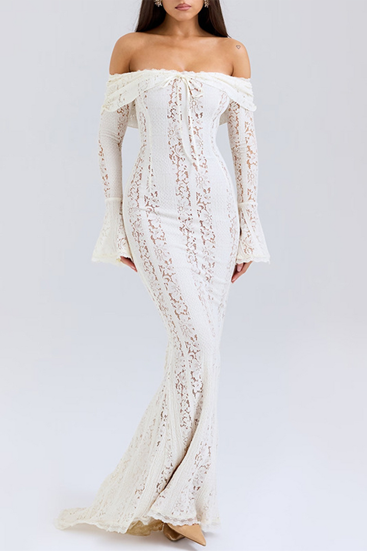 SAPHIRA – SEXY LACE HOLLOW OUT OFF-SHOULDER DRESS