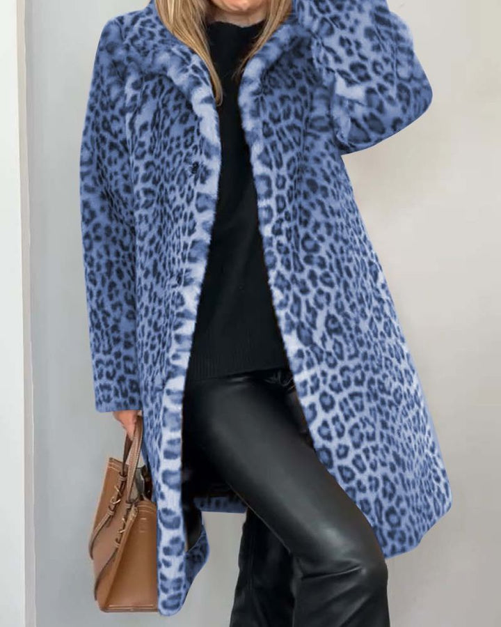LEIA - Long Soft Leopard Print Coat