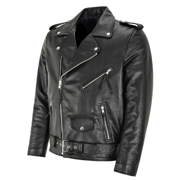 RAY – CLASSIC LEATHER BIKER JACKET