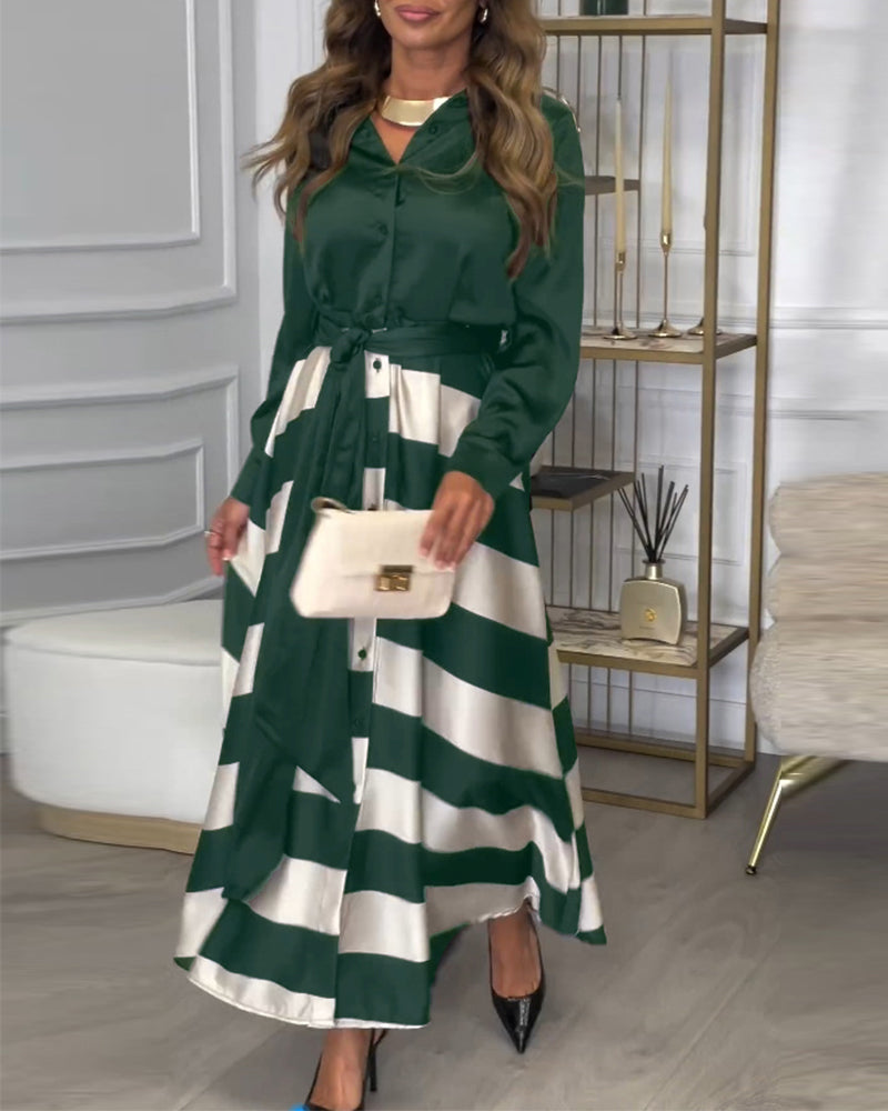 Ariana - Striped Elegance Dress