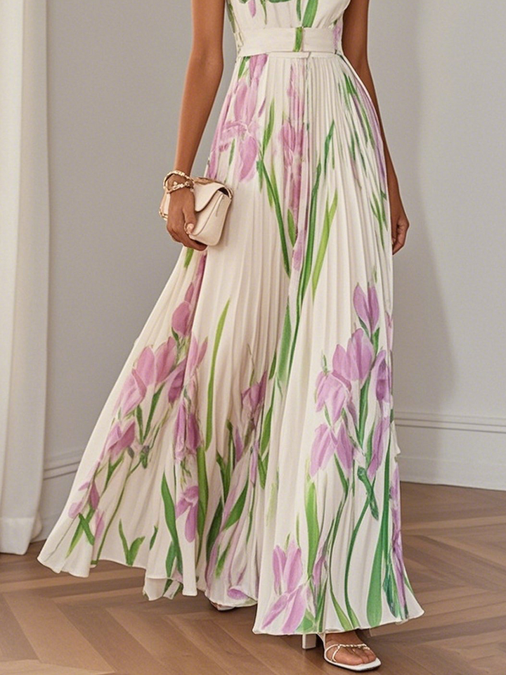 Orynellea – Elegant Pleated Maxi Dress