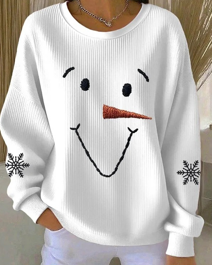 SERELAVYN – SNOWMAN PRINTED ROUND-NECK SWEATSHIRT