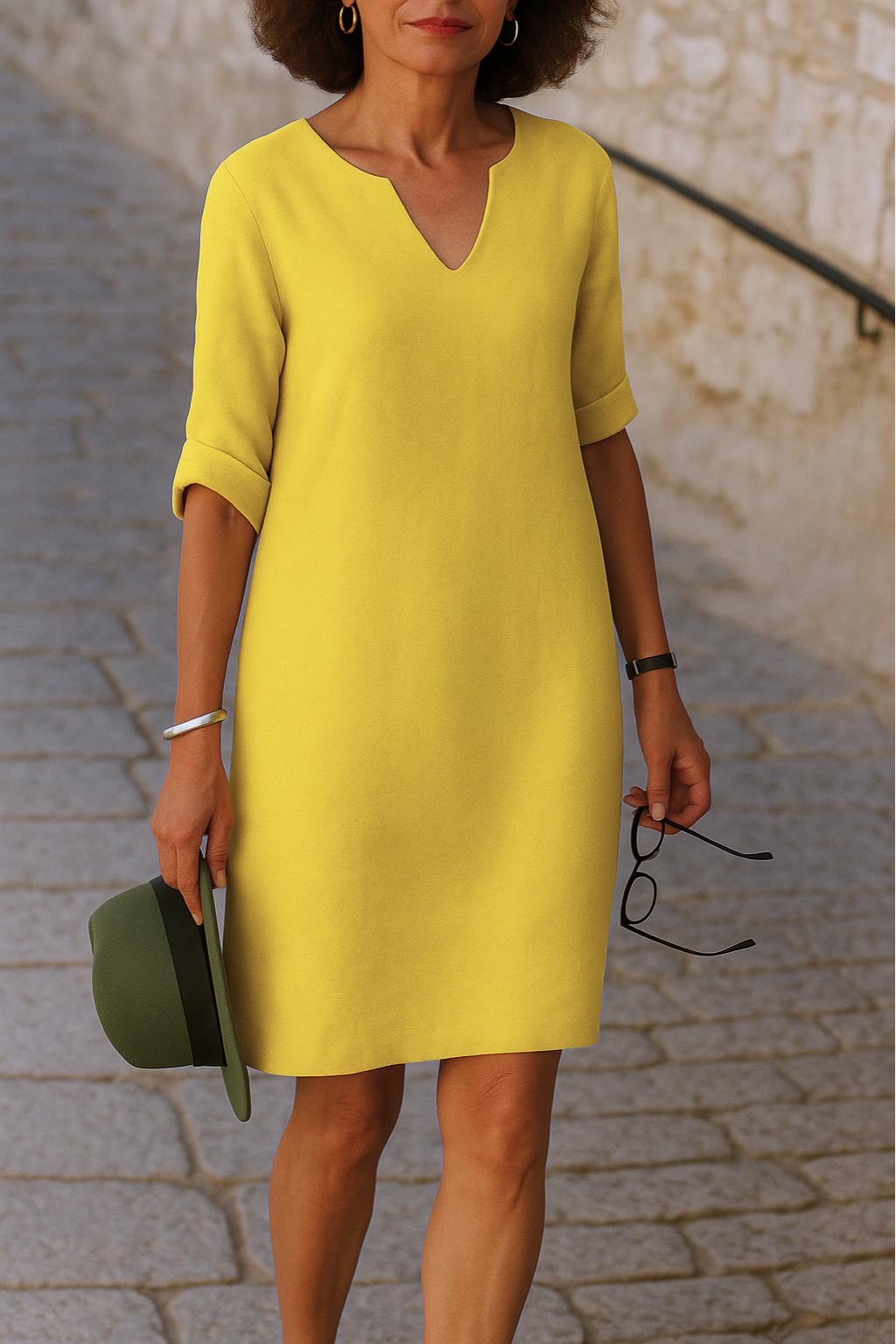Elvy - Sleek V-Neck Dress