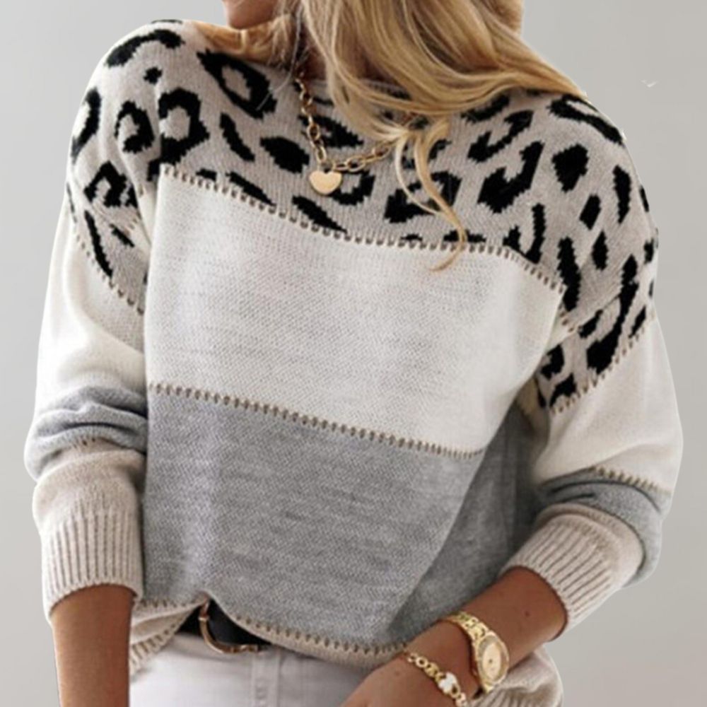 Skylar - Animal Print Knit Sweater
