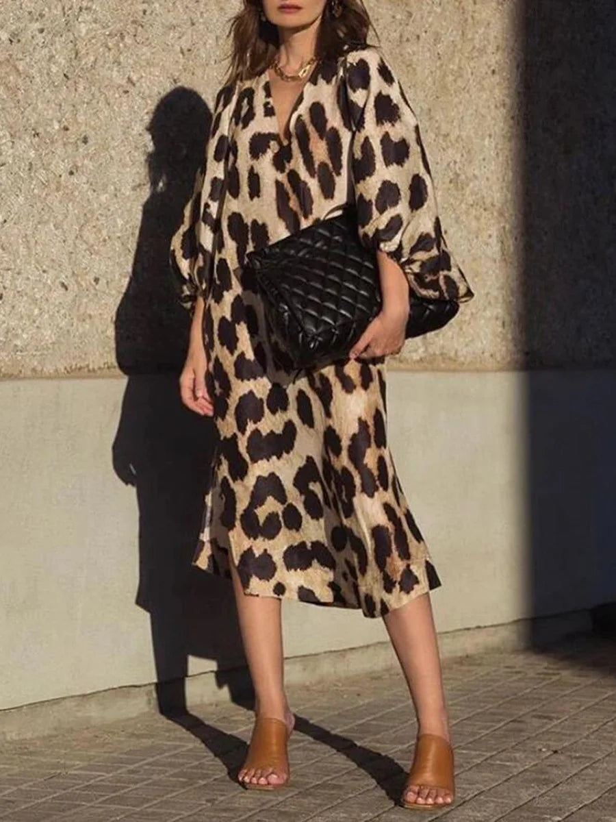NORI – LEOPARD PRINT MAXI DRESS