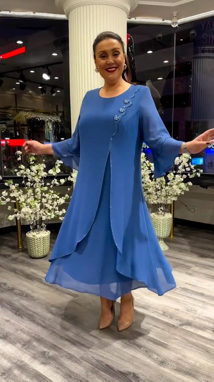 SAMARA – WOMEN'S CHIFFON SOLID COLOR LOOSE DRESS