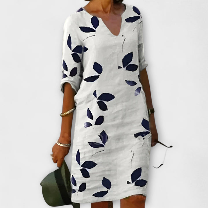 RILAYA – LEAF PRINT FLOW DRESS