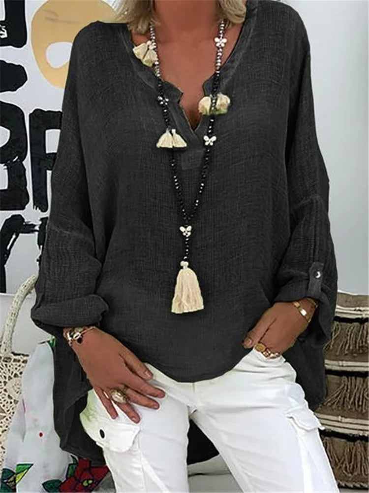 ADIRA – BASIC SOLID LONG SLEEVE SHIRT