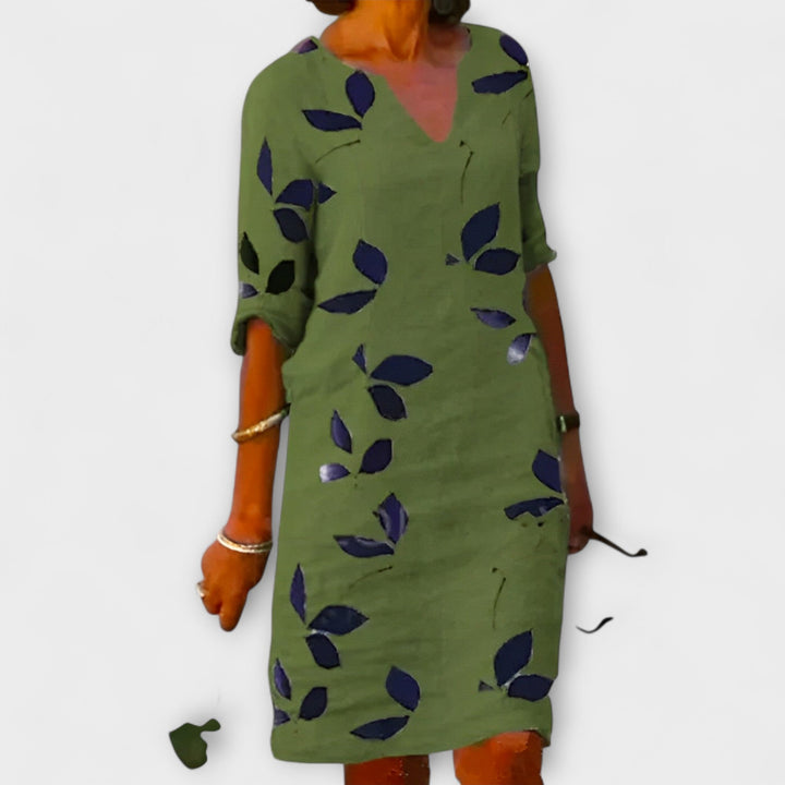 RILAYA – LEAF PRINT FLOW DRESS